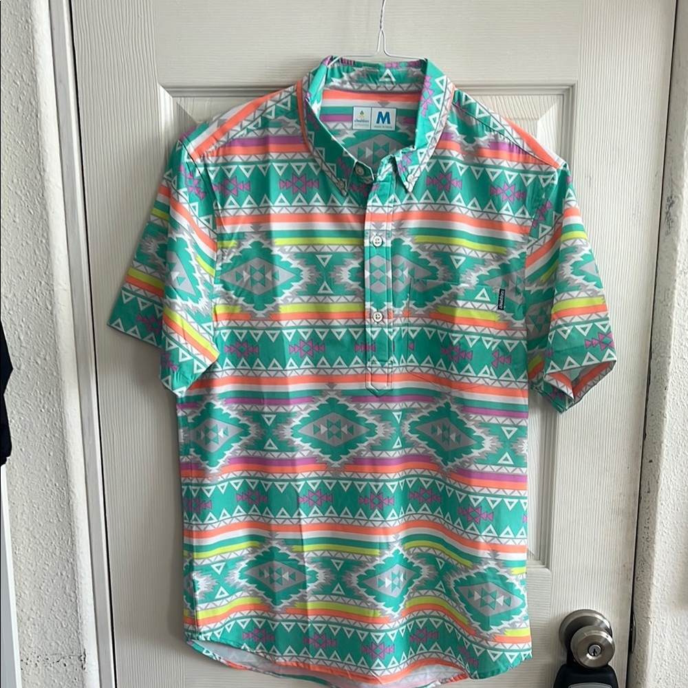 Chubbies Green and Orange Casual Button Down Shirt